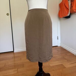JH Collectibles Tan Skirt 100% Silk Size 4